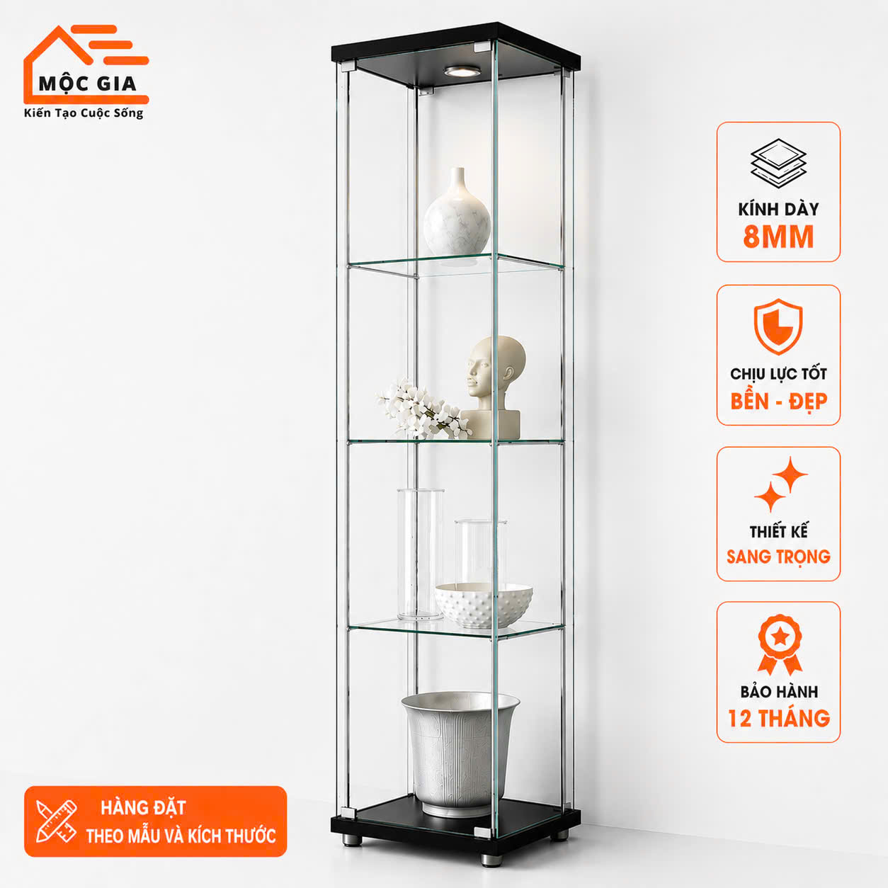 Tủ kính bày sản phẩm mô hình nước hoa đồ sưu tầm TK077 - Ảnh 3